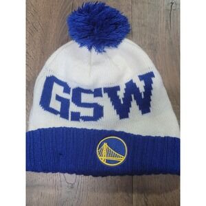 New Era Golden State Warriors GSW Knit Beanie Pom Hat Blue Yellow NBA
